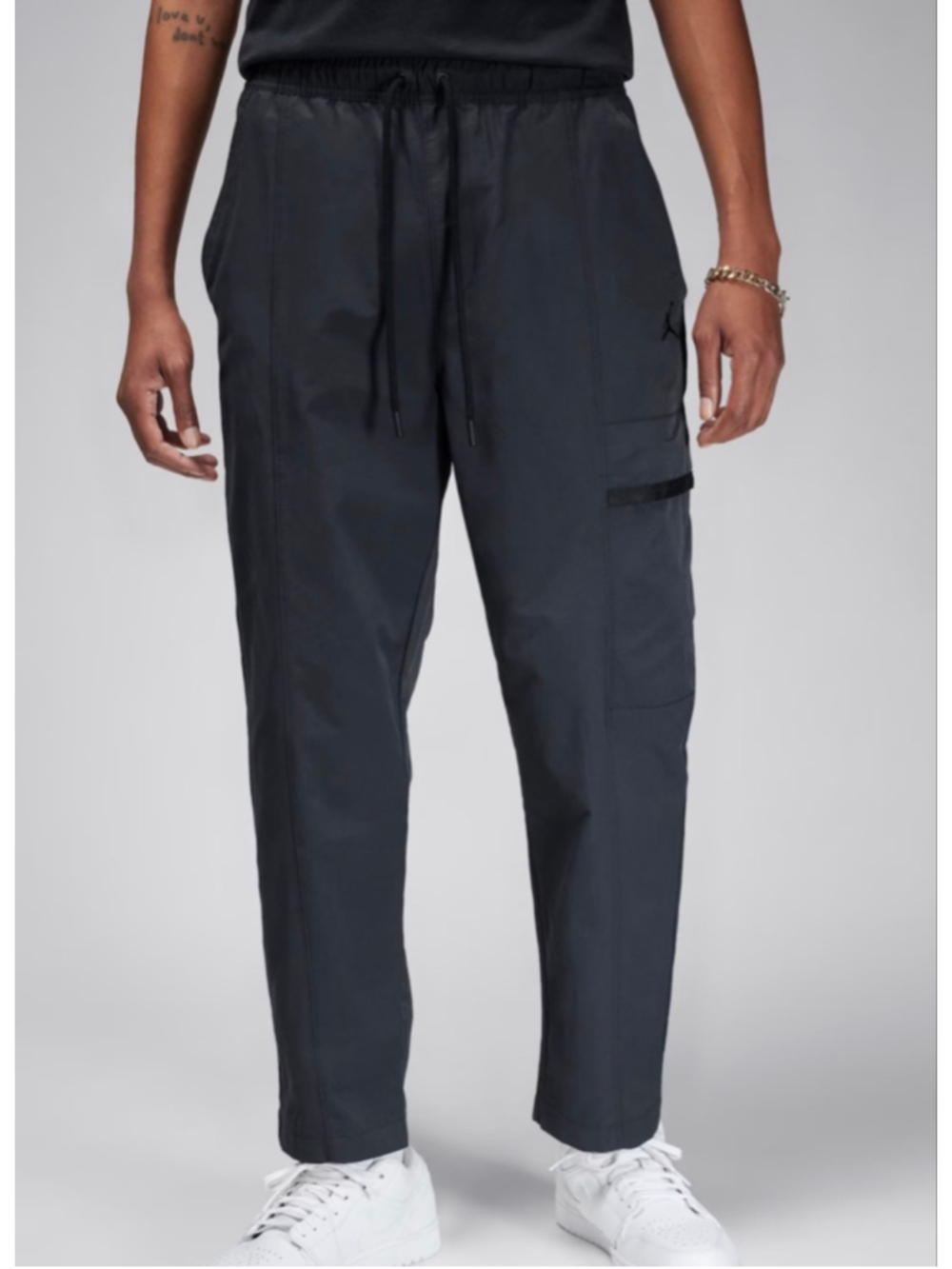 Jordan Black Woven Cargo Pull Pn Pants XL Drawstring Casual